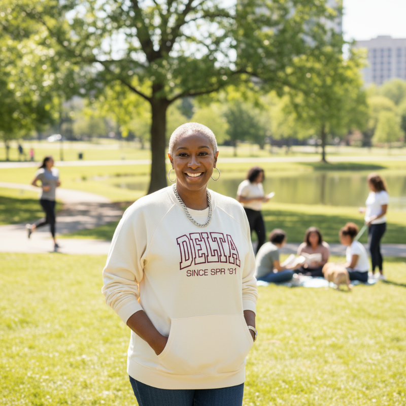 Delta Since Sweatshirt Crimson and Cream