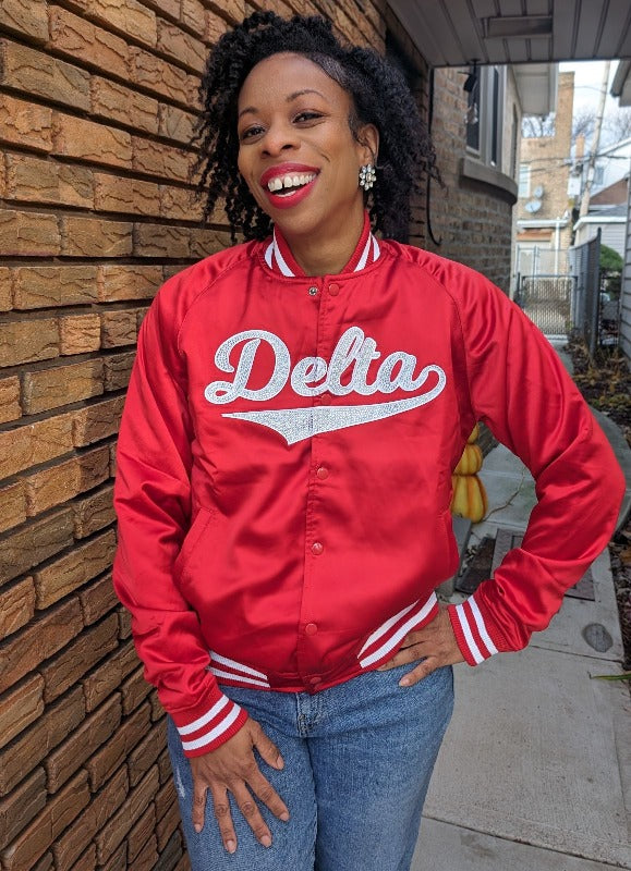 EXOSymbols DELTA Rhinestone Bomber Jacket