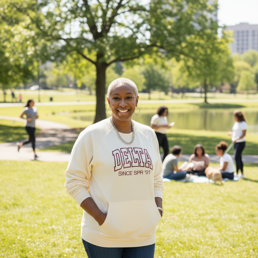 Delta Since Sweatshirt Crimson and Cream