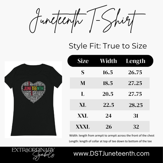 Delta Juneteenth Tee - Size Chart